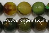 CAG4583 15.5 inches 16mm faceted round fire crackle agate beads