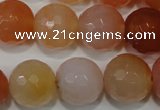 CAG4584 15.5 inches 16mm faceted round agate beads wholesale