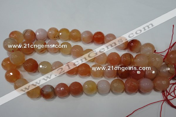 CAG4584 15.5 inches 16mm faceted round agate beads wholesale