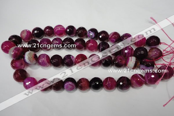 CAG4585 15.5 inches 16mm faceted round agate beads wholesale