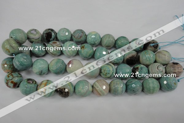 CAG4587 15.5 inches 18mm faceted round fire crackle agate beads