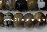 CAG4598 15.5 inches 12*16mm faceted rondelle fire crackle agate beads