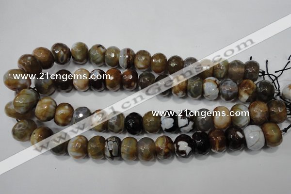 CAG4598 15.5 inches 12*16mm faceted rondelle fire crackle agate beads