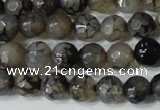 CAG4600 15.5 inches 4mm faceted round fire crackle agate beads