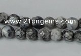 CAG4601 15.5 inches 4mm faceted round fire crackle agate beads