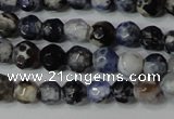 CAG4602 15.5 inches 4mm faceted round fire crackle agate beads