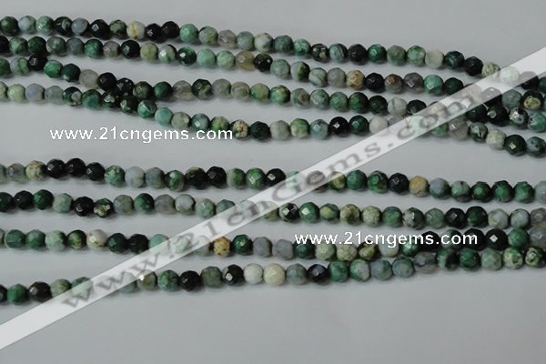 CAG4604 15.5 inches 4mm faceted round fire crackle agate beads