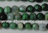 CAG4605 15.5 inches 4mm faceted round fire crackle agate beads