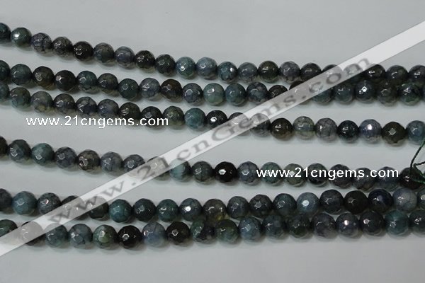 CAG4610 15.5 inches 6mm faceted round fire crackle agate beads