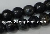 CAG4612 15.5 inches 6mm faceted round fire crackle agate beads