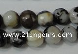 CAG4613 15.5 inches 6mm faceted round fire crackle agate beads