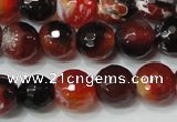 CAG4616 15.5 inches 6mm faceted round fire crackle agate beads