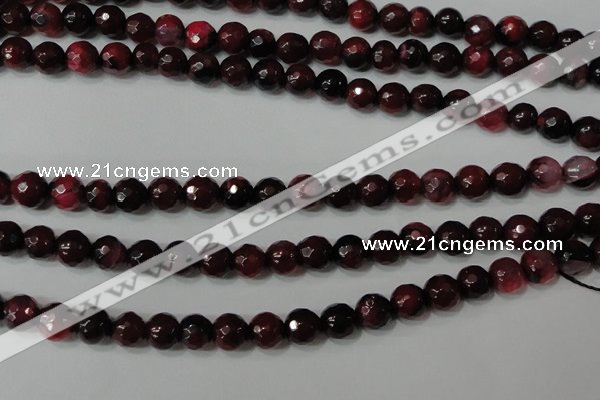 CAG4618 15.5 inches 6mm faceted round fire crackle agate beads