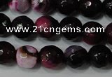 CAG4619 15.5 inches 6mm faceted round fire crackle agate beads