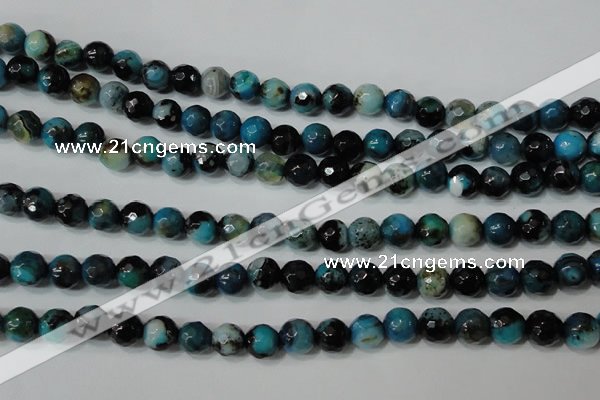 CAG4623 15.5 inches 6mm faceted round fire crackle agate beads