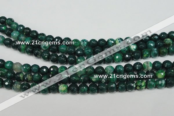 CAG4625 15.5 inches 6mm faceted round fire crackle agate beads