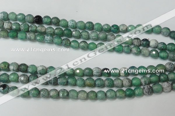 CAG4626 15.5 inches 6mm faceted round fire crackle agate beads