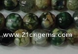 CAG4628 15.5 inches 6mm faceted round fire crackle agate beads