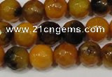 CAG4630 15.5 inches 6mm faceted round fire crackle agate beads