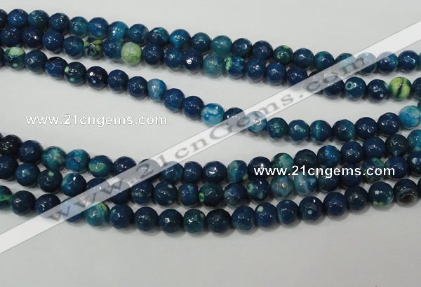 CAG4631 15.5 inches 6mm faceted round fire crackle agate beads