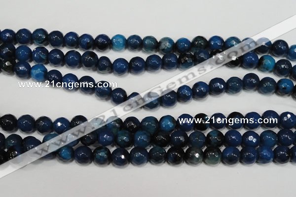 CAG4632 15.5 inches 6mm faceted round fire crackle agate beads