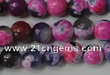 CAG4634 15.5 inches 6mm faceted round fire crackle agate beads