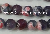 CAG4635 15.5 inches 6mm faceted round fire crackle agate beads