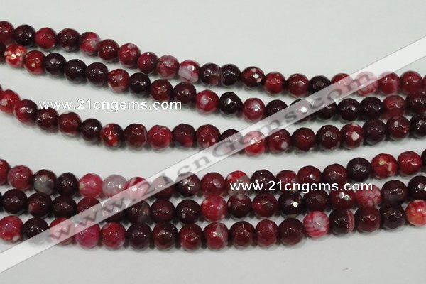 CAG4636 15.5 inches 6mm faceted round fire crackle agate beads