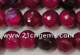 CAG4637 15.5 inches 6mm faceted round fire crackle agate beads