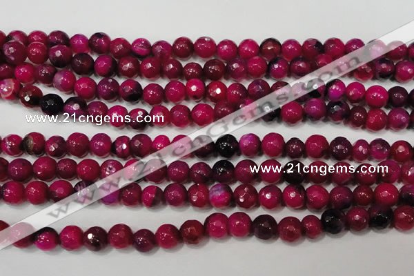 CAG4637 15.5 inches 6mm faceted round fire crackle agate beads