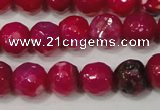 CAG4638 15.5 inches 6mm faceted round fire crackle agate beads