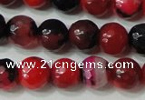 CAG4639 15.5 inches 6mm faceted round fire crackle agate beads