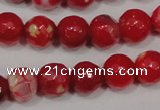 CAG4640 15.5 inches 6mm faceted round fire crackle agate beads