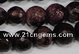 CAG4648 15.5 inches 8mm faceted round fire crackle agate beads