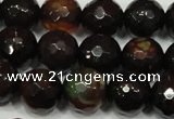 CAG4649 15.5 inches 8mm faceted round fire crackle agate beads