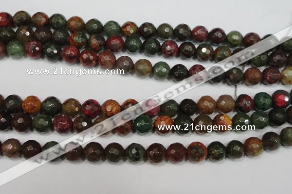 CAG4650 15.5 inches 8mm faceted round fire crackle agate beads