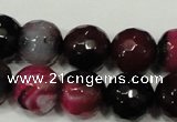 CAG4651 15.5 inches 8mm faceted round fire crackle agate beads