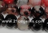 CAG4652 15.5 inches 8mm faceted round fire crackle agate beads