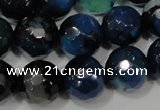 CAG4655 15.5 inches 8mm faceted round fire crackle agate beads