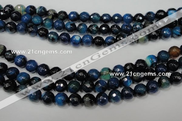 CAG4655 15.5 inches 8mm faceted round fire crackle agate beads