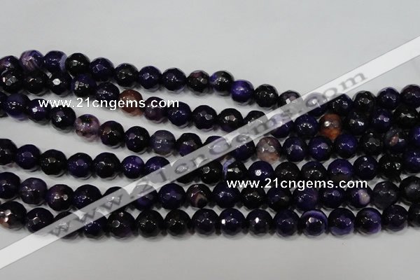 CAG4656 15.5 inches 8mm faceted round fire crackle agate beads