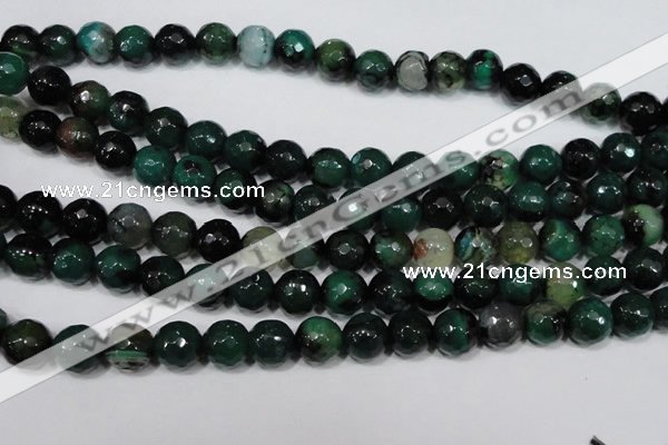 CAG4657 15.5 inches 8mm faceted round fire crackle agate beads