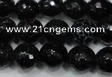 CAG4658 15.5 inches 8mm faceted round fire crackle agate beads