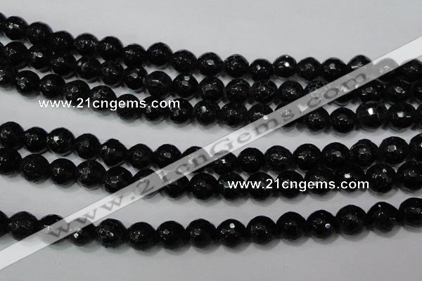 CAG4658 15.5 inches 8mm faceted round fire crackle agate beads