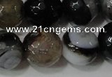 CAG4662 15.5 inches 10mm faceted round fire crackle agate beads