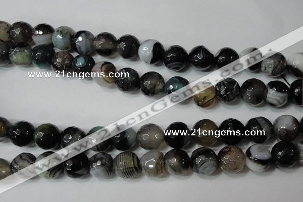 CAG4662 15.5 inches 10mm faceted round fire crackle agate beads