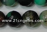 CAG4664 15.5 inches 10mm faceted round fire crackle agate beads