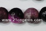 CAG4666 15.5 inches 10mm faceted round fire crackle agate beads