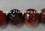 CAG4668 15.5 inches 10mm faceted round fire crackle agate beads