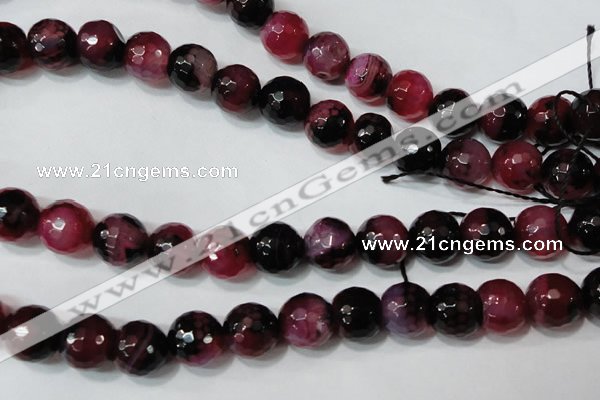 CAG4669 15.5 inches 10mm faceted round fire crackle agate beads